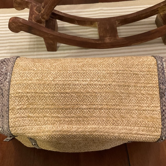 Coach Hampton Python straw bag - Picture 10 of 13